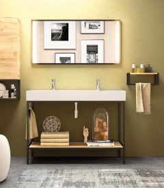 Banyo-Duvar-Rafı,-Banyo-Düzenleyici-Organizer-,-Ahşap-&-Metal-Banyo-Duvar-Rafı-2