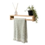 Ahşap Banyo Rafı Havluluk | Dekoratif Duvar Rafı Banyo Mutfak Düzenleyici Askılı Çok Amaçlı Raf - Görsel 4