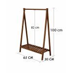 Ceviz Ahşap Ayaklı Elbise Askısı, Bebek ve Çocuk Askılığı, Çok Amaçlı Dolap ve Konfeksiyon Askılık - Görsel 3