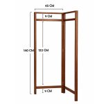 Ceviz Ahşap Paravan Askılık, Ahşap Konfeksiyon Askılık, Çocuk Konfeksiyon Askılık, Elbise Akısı - Görsel 2