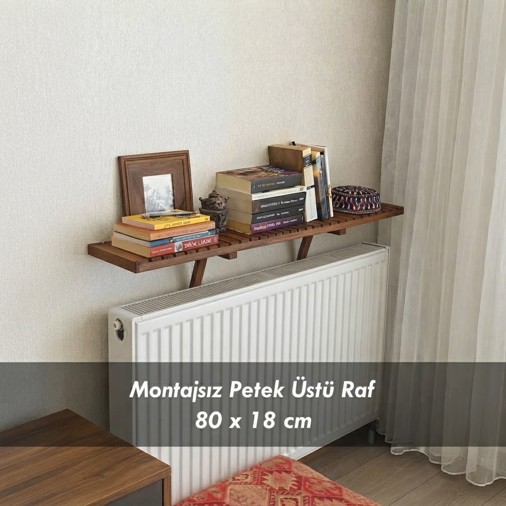 Montajsız Petek Üstü Uçan Raf Dresuar-80x18 Montajsız Petek Üstü Uçan Raf Dresuar-80x18