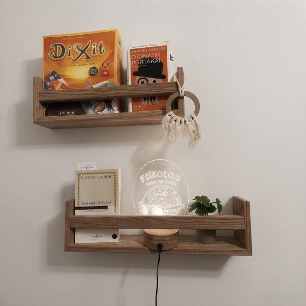 Çocuk odası masif ahşap kitaplık